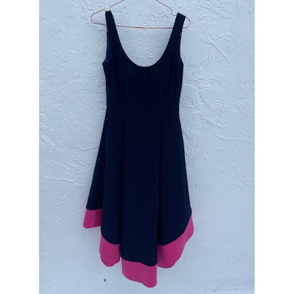 Aqua Womens Sleeveless Colorblock High Low Dress Navy Pink Sz 8 - Picture 3 of 11